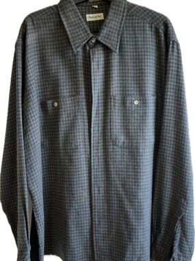 Vintage Christian Dior Wool Blend Check Shirt XL Green Red Flannel Style